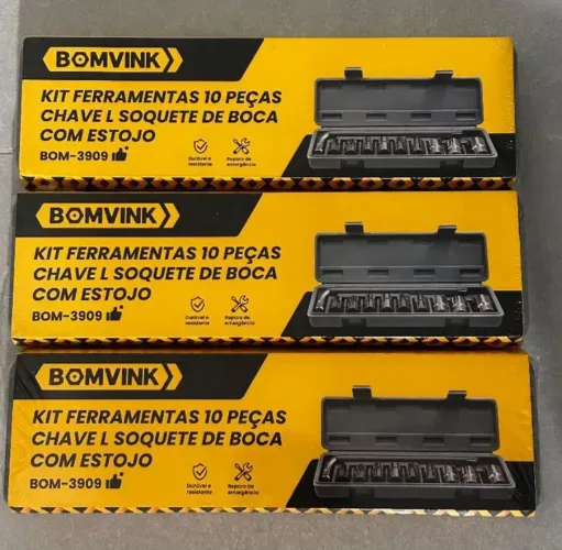 CJ CHAVE DE SOQUETE "L" C/10 REF: BOM-3909SP<br>