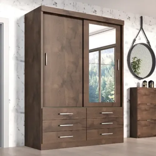 Guarda Roupa Capri Marrom Solteiro