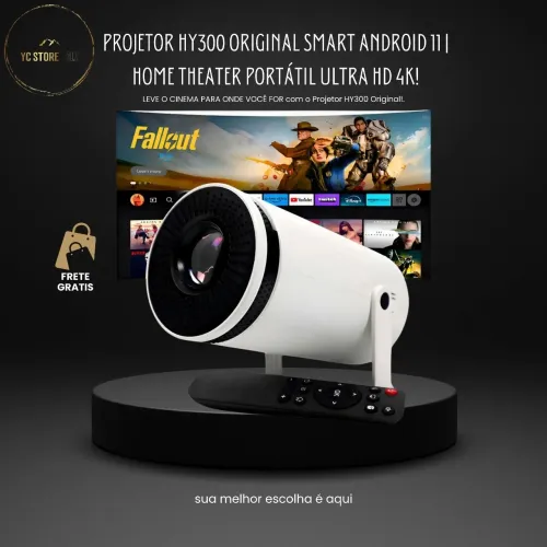Projetor HY300 Original Smart Android 11 | Home Theater Portátil Ultra HD 4K!