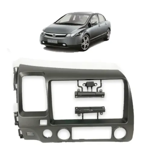 Acabamento Moldura Painel Mp5 2din 9 Polegadas Honda Civic 2007 até 2011 Grafite