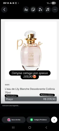 Colônia Lily promoção especial, compre antes q acabei!!