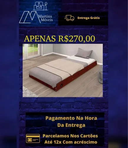 GRANDE PROMOÇÃO CAMA MADEIRA SOLTEIRÃO NOVO ENTREGA GRATIS ACEITA CARTÃO