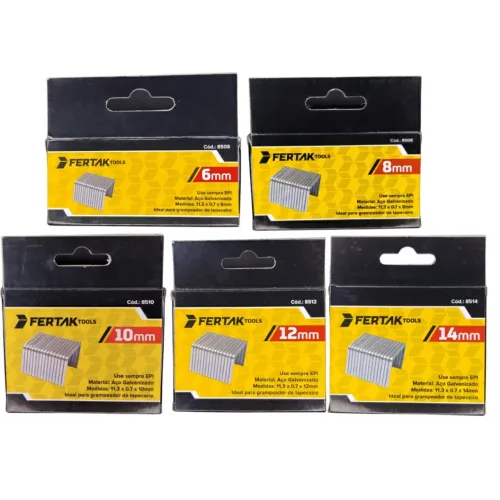 Grampos para Grampeador de Tapeceiro - 6mm, 8mm, 10mm, 12mm, 14mm