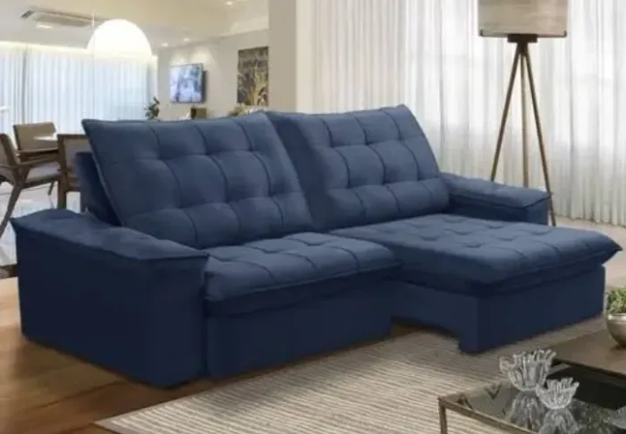 Sofá Retrátil azul 