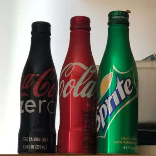 Garrafa de coleção em alumínio - med.aproximadamente 18,5cm