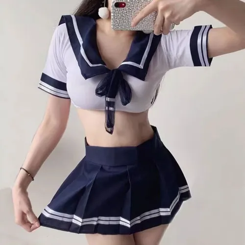Conjunto colegial Sailor - Azul e Branco