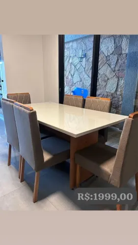 Mesa de jantar 6 Cadeiras Entrego NOVA