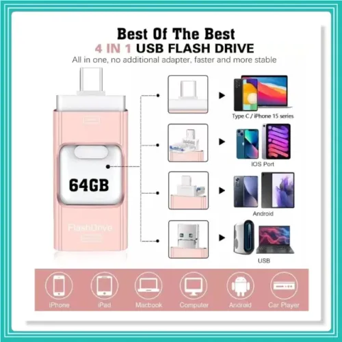 Pen drive Lightning Usb C Tipo C Usb Para iPhone Android 64g