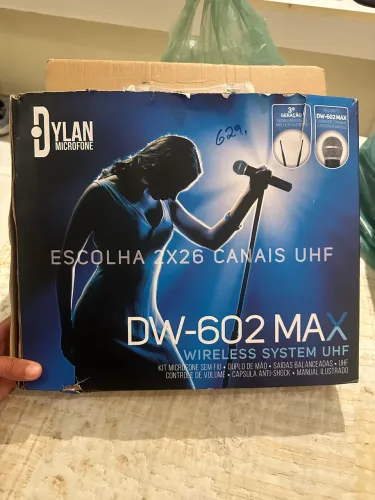 Microfone Sem Fio Dylan Dw-602 Max Profissional