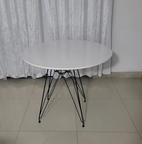 Mesa Tampo Redondo Madeira Branca