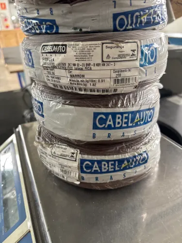 Cabo flex 0,5 flex cobre marrom rolo com 100m