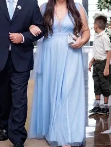 Vestido madrinha de casamento azul serenity