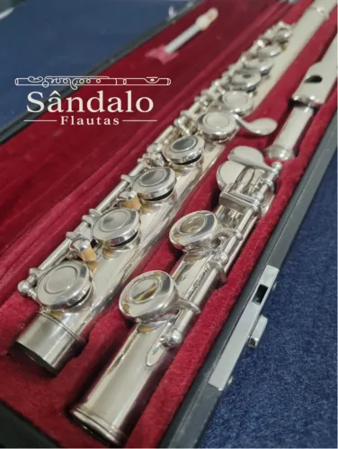 Flauta Original Yamaha YFL-221 + Estojo + Vareta + Brinde Flanela Deluxe