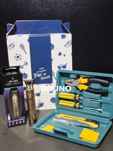 Kit dos pais maleta de ferramentas com barbeado 