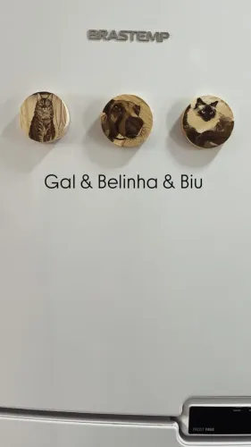 Imã de geladeira personalizado na madeira