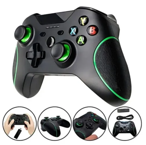Joystick Sem Fio Controle Compatível Com Xbox One Pc E Cloud Gaming Cor Preto E Verde
