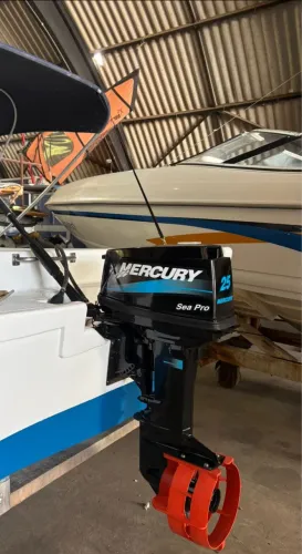 Barco de fibra c motor de 25hp