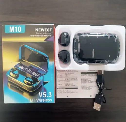 Fone Bluetooth M10 Sem Fio TWS com Visor Digital e Power Bank