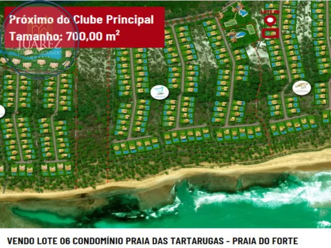 TERRENO EM PRAIA DO FORTE NO CONDOMÍNIO PISCINAS NATURAIS SITUADO NA PRAIA DAS TARTARUGAS