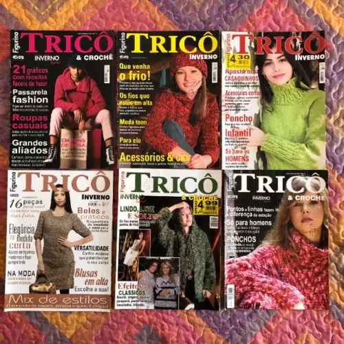 6 Revistas Figurino Tricô & Crochê On Editora