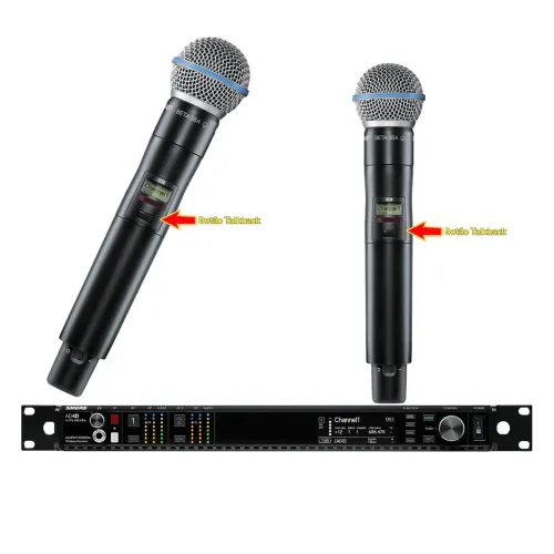 Microfone Profissional Shure Axient Digital AD4D Bastão AD2 Beta 58A Já Com TALK SWITCH
