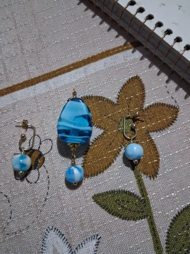 Conjunto pingente e brincos