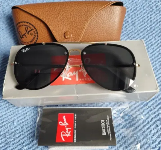 Óculos De Sol Ray-ban Blaze Aviator RB3584N Luxottica Armação dourado polido preto padrão