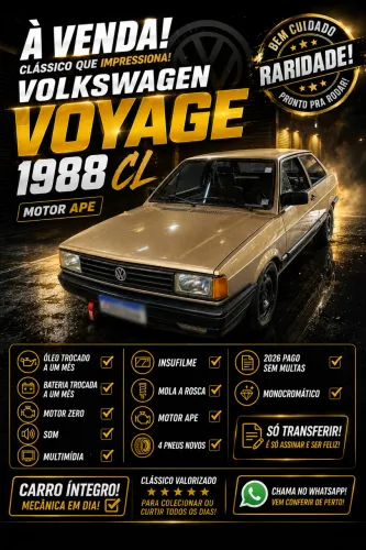 Volkswagen Voyage C/cl/fox 1.6 (álcool) 1988