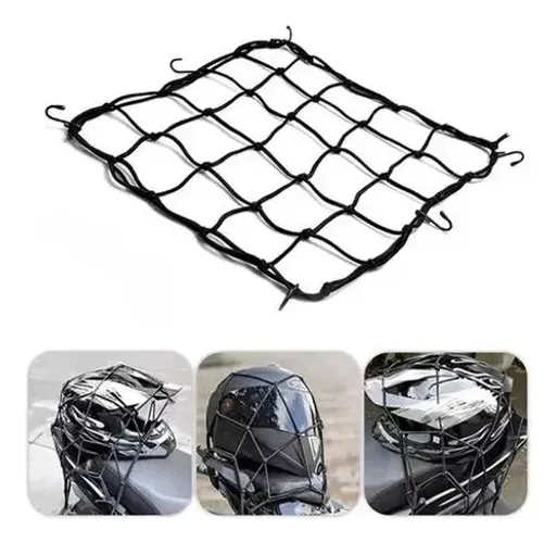 Rede Elastica Para Moto 40cm X 40cm Capacete E Cargas 