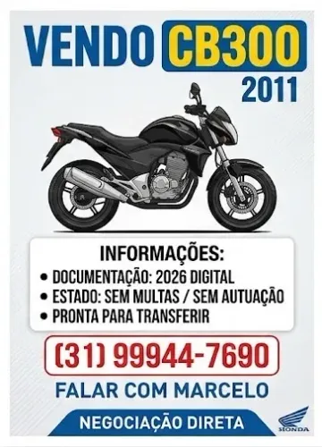 CB 300 2011 de garagem (Só Venda)