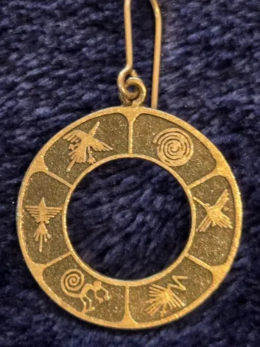 Brinco circular Linhas de Nazca em prata