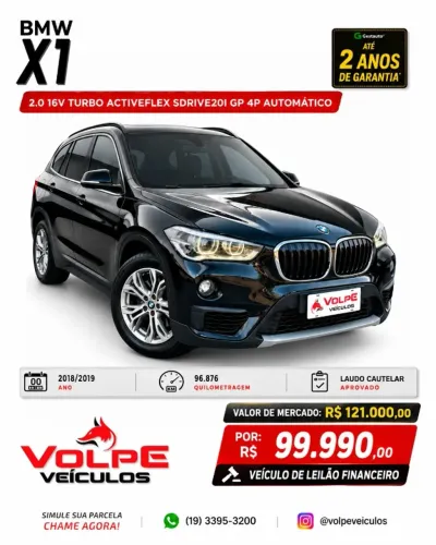 BMW X1 Sdrive 20I 2.0/2.0 TB Acti.flex Aut. 2019