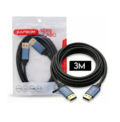 Cabo Displayport 4K 3 Metros Kapbom