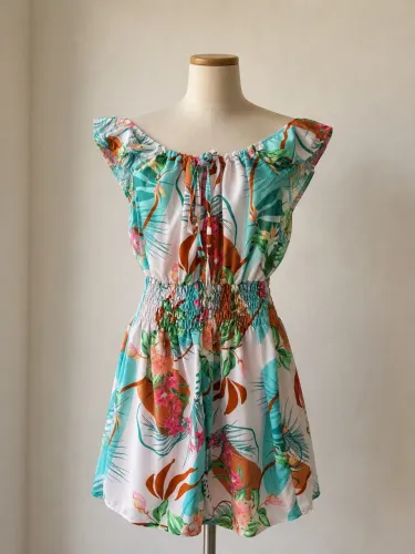 Macacão Curto Estampado  | Veste P ao M