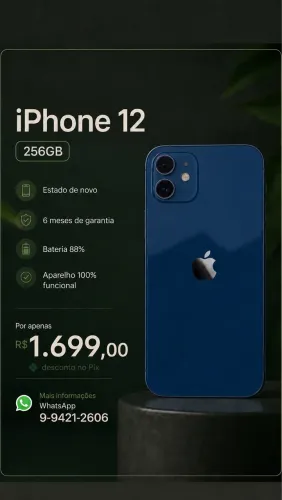 iPhone 12 256GB novinho!