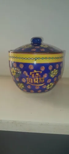 Pote e peça decorativa estilo japonês. Lindos 