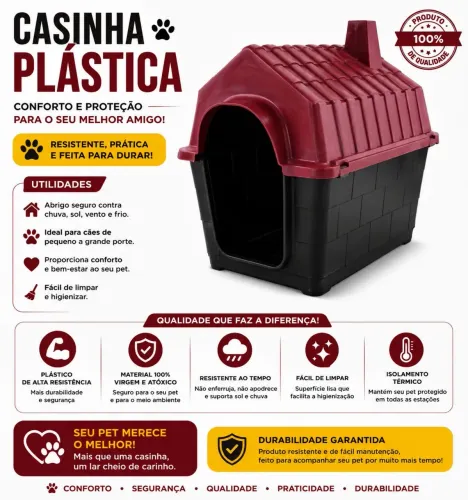 Casinha Pet Plástico P/M/G