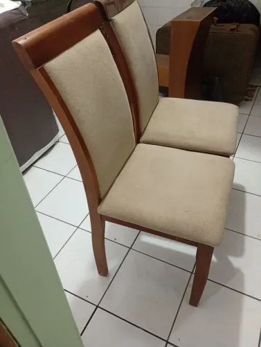4 Cadeiras MDF tecido Suede. Usado