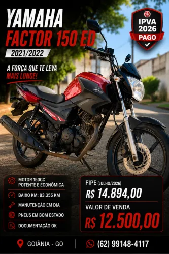 ? YAMAHA FACTOR 150 ED 2021/2022 - ABAIXO DA FIPE! ?