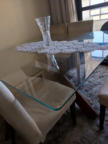 Tampo de mesa transparente quadrado