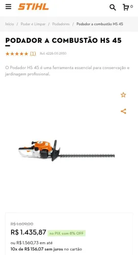 Podador Sthil HS 45 a gasolina - Zero na caixa 