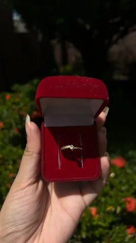 Anel Solitário - banhado a ouro 18k