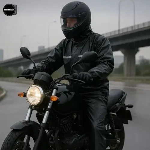 Capa de Chuva Impermeável para Motoqueiro com Faixa Refletiva (Jaqueta + Calça)
