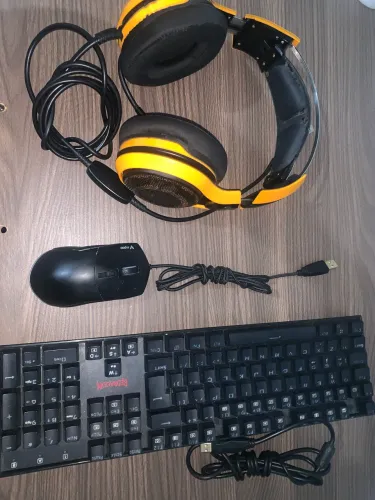 Kit Gamer Completo: Teclado Mecânico Redragon + Mouse Rapoo RGB + Headset Dazz