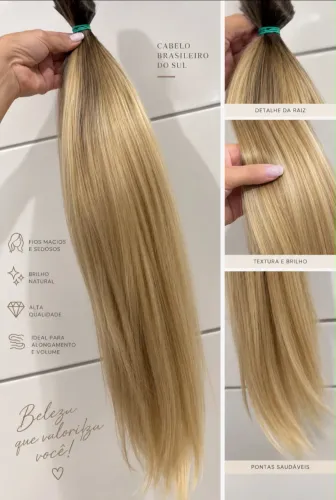Mega Hair Loiro Brasileiro do Sul 55cm 95g