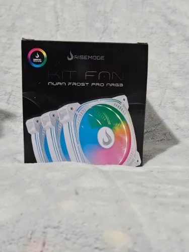 Kit 3 Fans Rise Mode Aura Frost Pro ARGB Com Controladora 120mm Branco - Rm-cf-02-aRGB