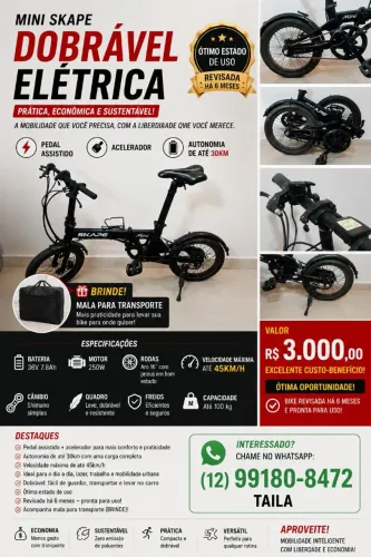 Vendo Bike Elétrica Mini Skype