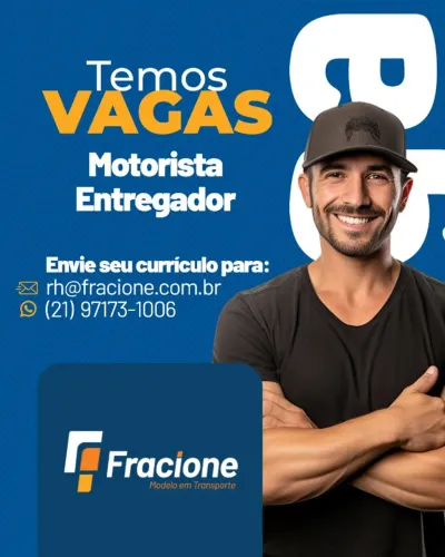 Estamos Contratando; Motorista Entregador CNH (D)
