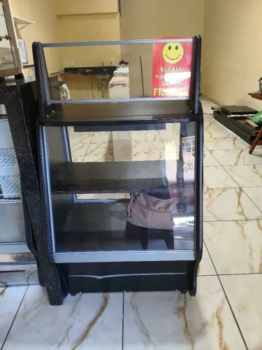 Balcão Vitrine Caixa Preto Toop , Com Gaveta