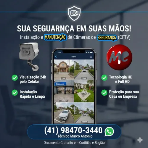 Instalação de Câmeras de segurança.